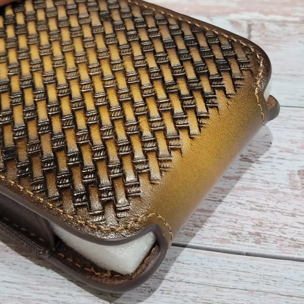 Rooster Leather Phone Holstor With Belt Clip LARGE 7x4